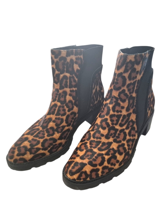 Crown Vintage Shoes - Crown Vintage Maiy Leopard Calf Hair Chelsea Ankle Booties 10M Animal Mobwife